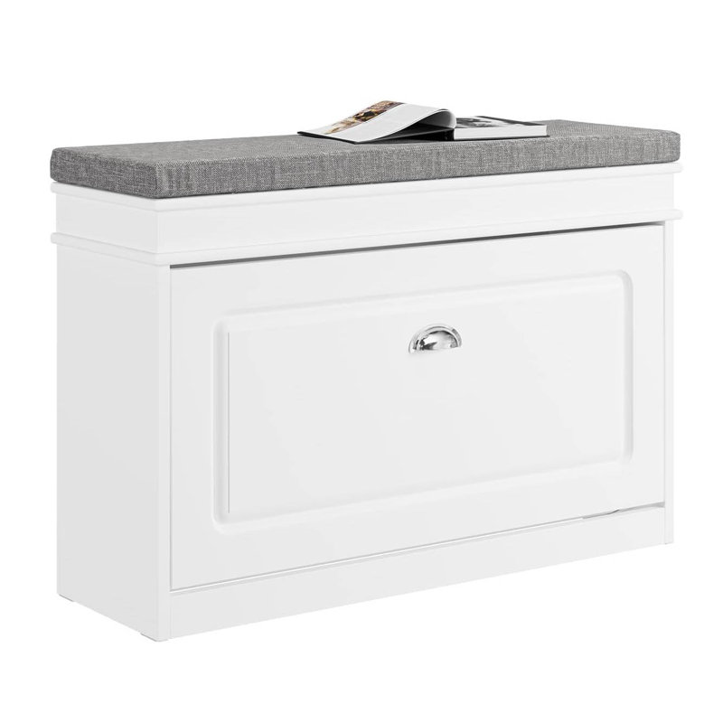 6 Pair Shoe Storage Bench, White
