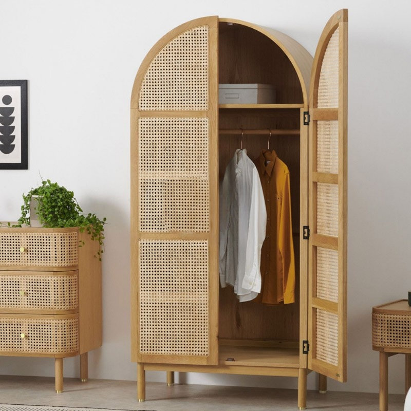 Armoire moderne et simple en rotin, Burlywood
