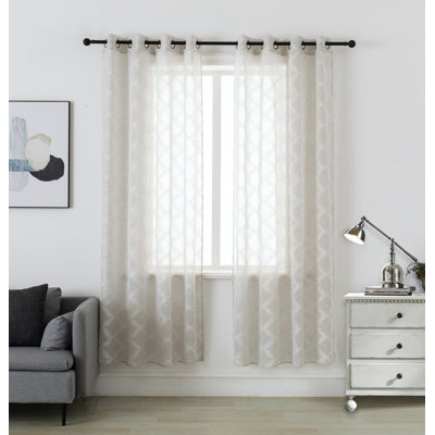 Mkenzi Polyester Semi-Sheer Curtain Pair