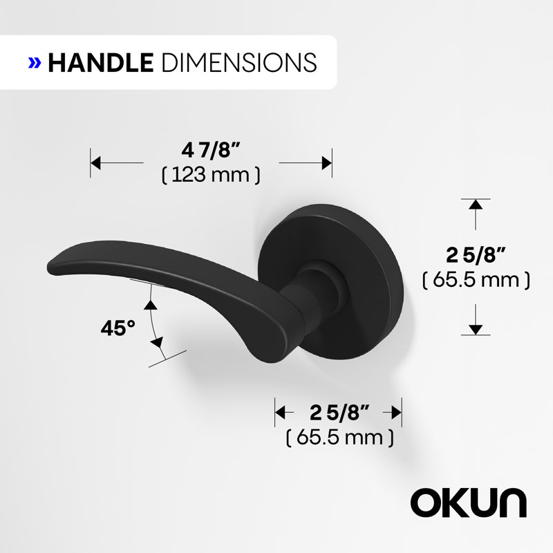 Brook Passage Door Lever Modern Concealed Design For (Hall & Closet) – Sleek Minimalist Style in Matte Black, Matte Black
