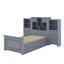 Lit plateforme simple en bois avec armoire et 4 tiroirs-944305297