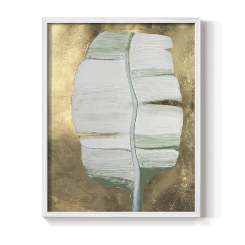 Cavendish Palm II Framed Print - Solid Wood, 15" H x 12" W, White Framed