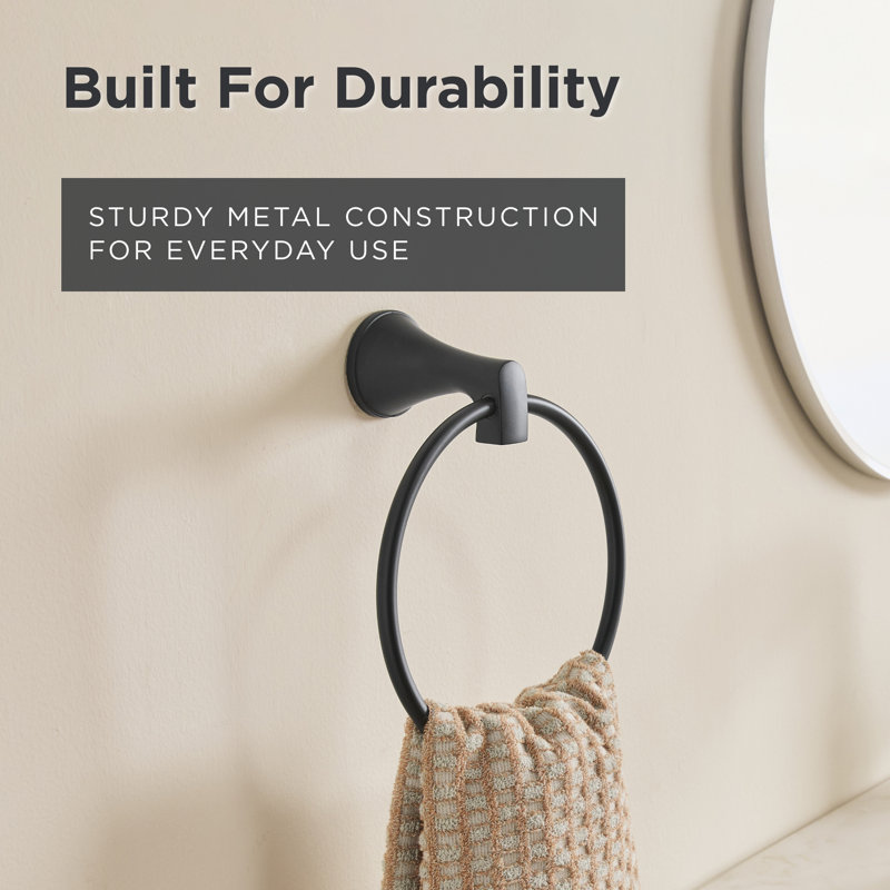 Windley Wall Mounted Towel Ring, Satin Black