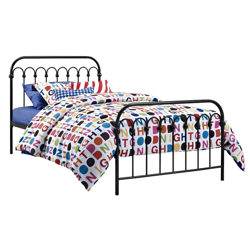 Metal Bed, Double (4'6), Black