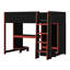 Lit mezzanine en bois avec bureau intégré, garde-robe, DEL et tiroir-116235805