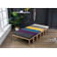Banc de salle à manger capitonné en bois massif avec revêtement en lin et coton gris Habit pour une assise élégante et durable