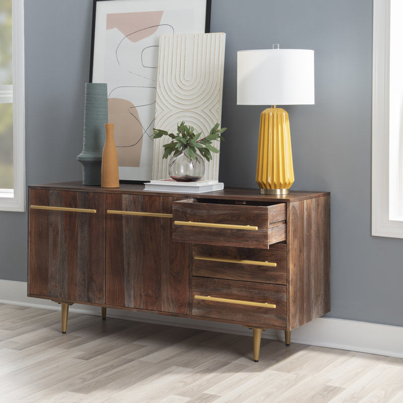 Santwan Mid Century 58'' 2 Door 3 Drawer Media Console