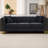 3-Seater Velvet Sofa, Chesterfield Upholstered Couch With Rolled Arms, Gold Trim & Solid Wood Legs, Removable Cushions For Living Room-2008500541