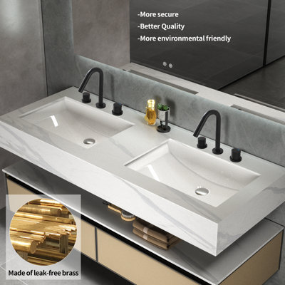Robinet de lavabo de salle de bain à commande double