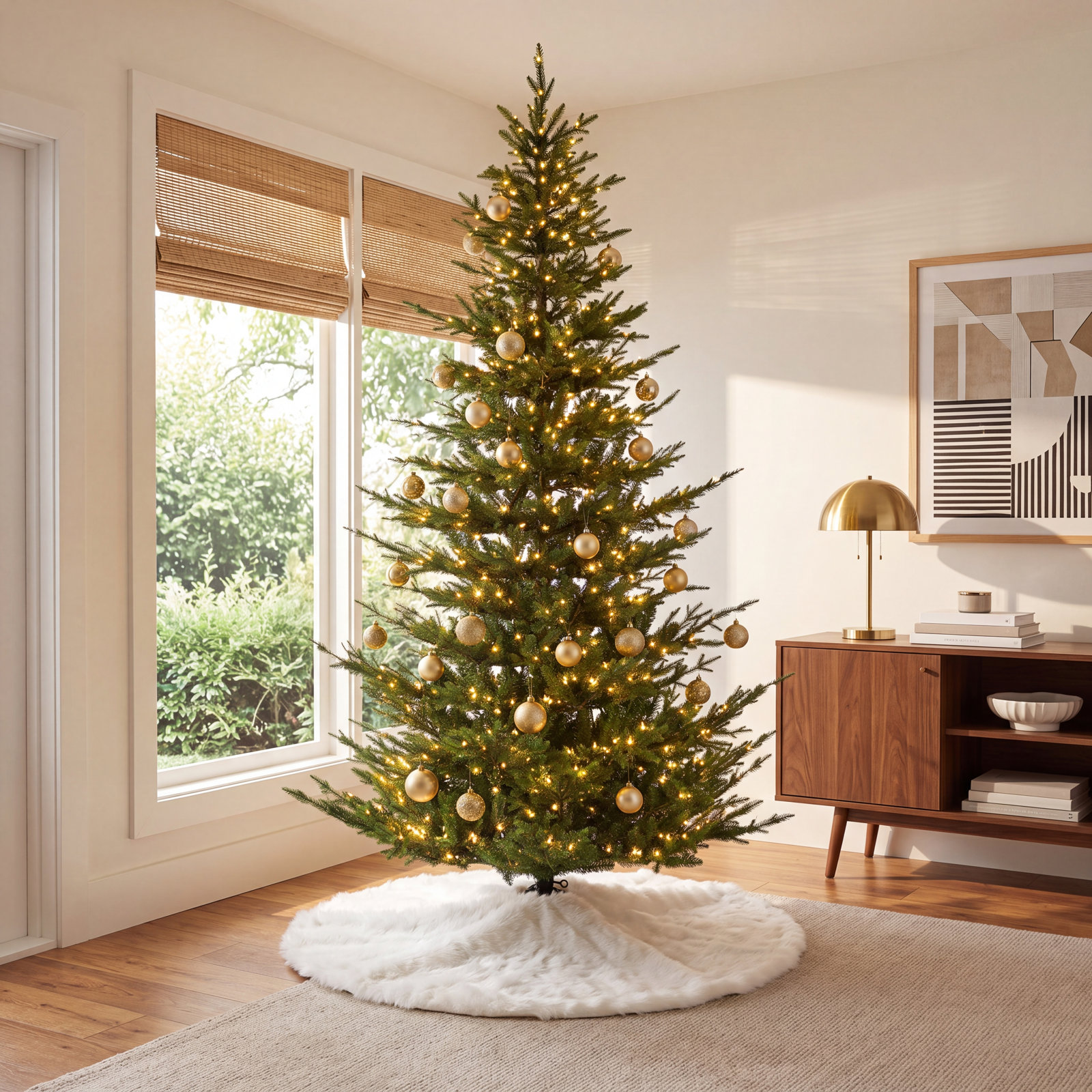 7.5' Pre-Lit Modern Artificial Fir Christmas Tree
