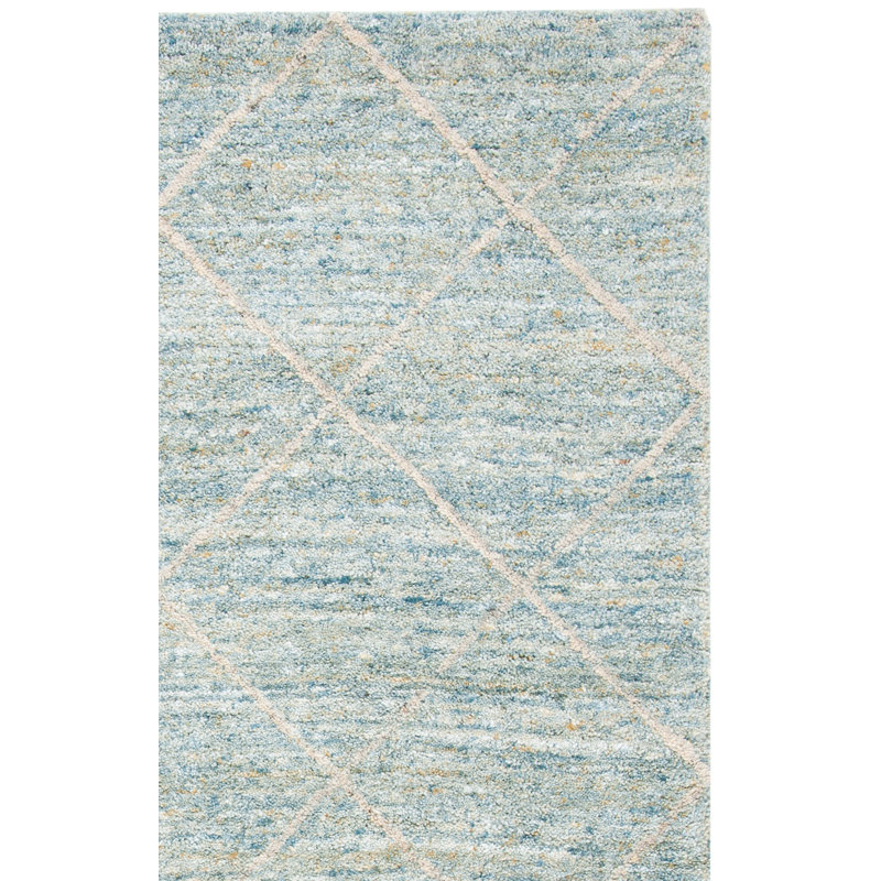 Moniz Hand Tufted Wool Geometric Rug, Square 6'