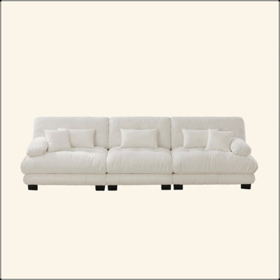 Canapé modulaire 3 places à assise profonde et canapé modulaire, canapé en chenille, meubles rembourrés doux et confortables pour salon, appartement, studio, bureau, chenille