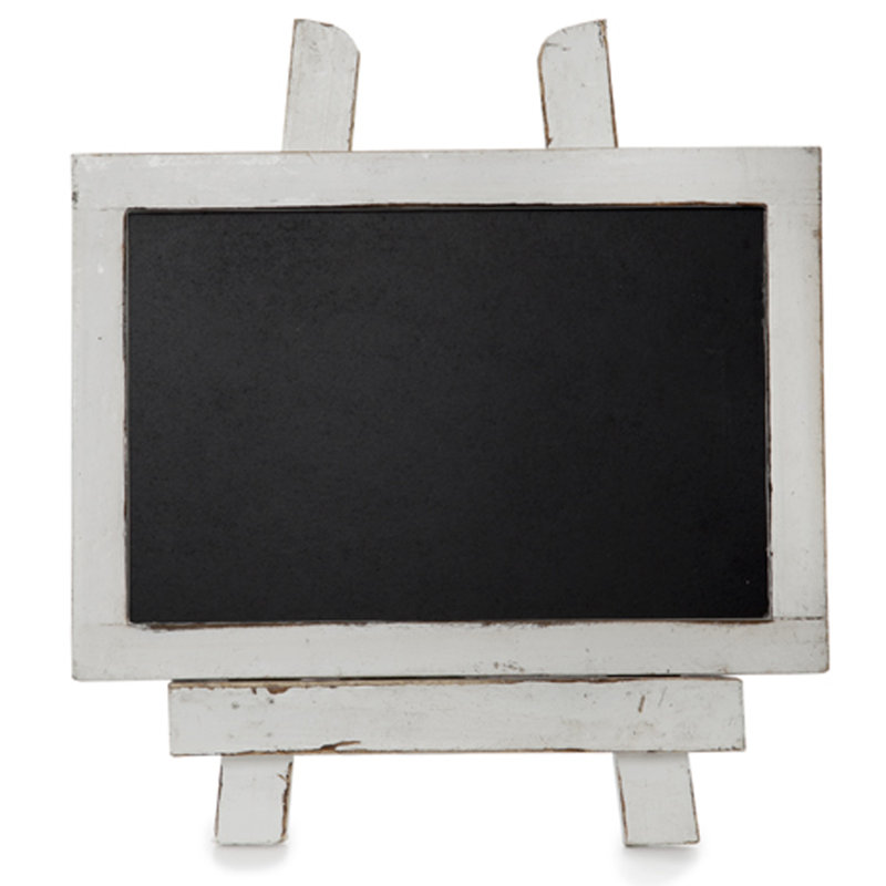 Tableau noir en bois, H 1 pi x l 0,67 pi, Blanc rustique