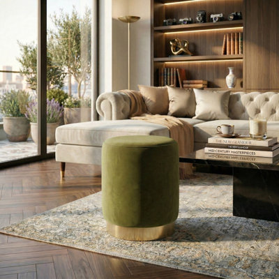 Skye Velvet Ottoman