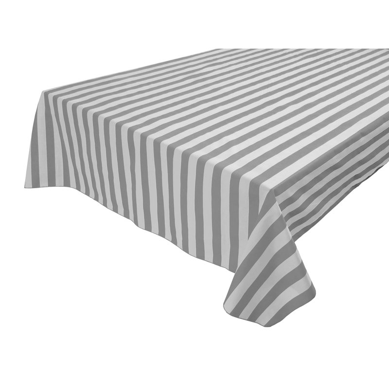 Abdulsalam Striped Cotton Tablecloth, 48" Square, Gray