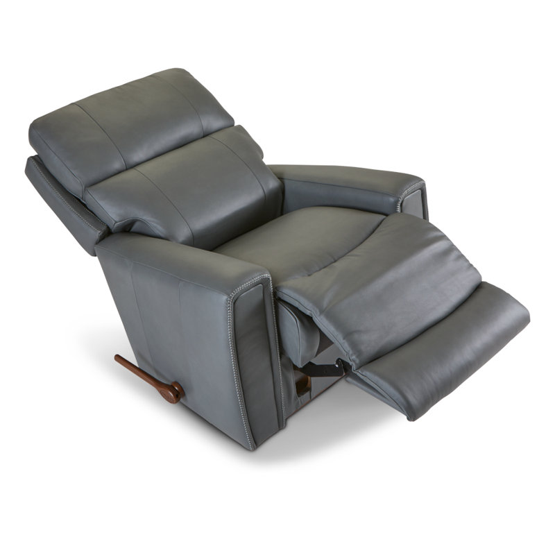 Fauteuil inclinable berçant en cuir Apollo, Similicuir gris foncé, Manuel