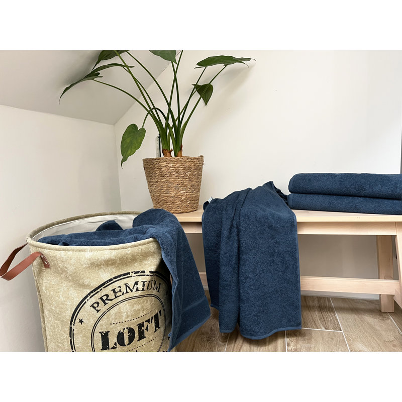 Midweight Bath Towel, Navy Blue