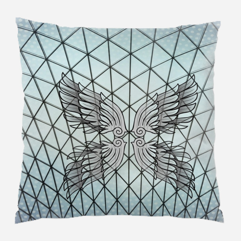 Graphic Geometric Microsuede Reversible Throw Pillow