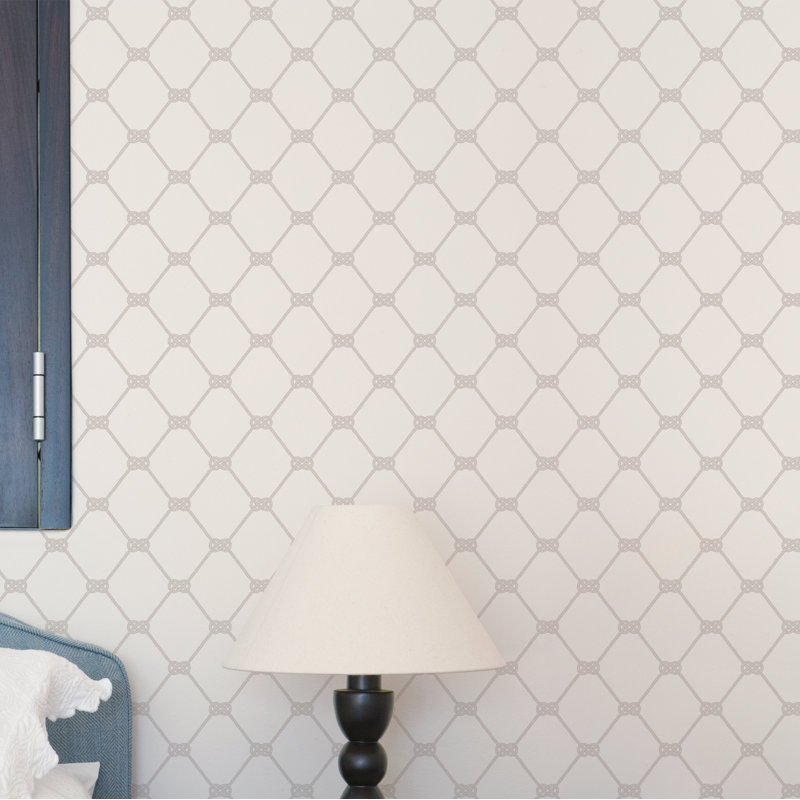 Nautical Theme 10m x 53cm Matte Wallpaper Roll, White/Grey