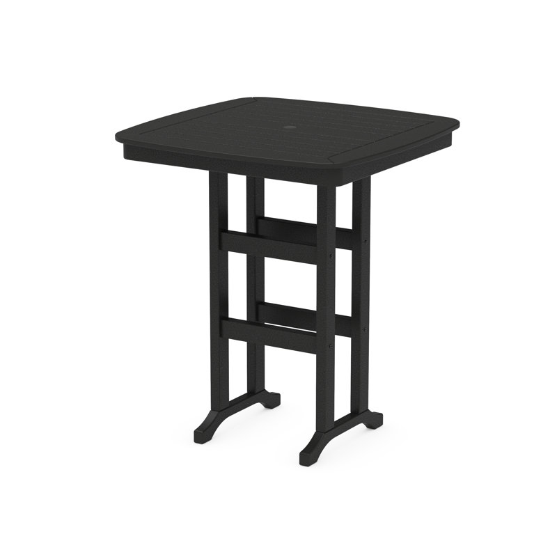 Table de bar POLYWOOD Nautical, Noir, L 36,75 po x L 36,75 po x H 42 po