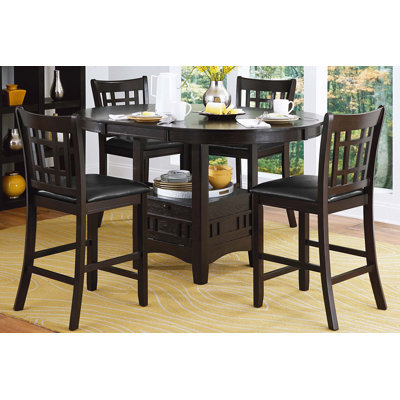 Counter Height Dining Set 5Pc Table W Extension Leaf
