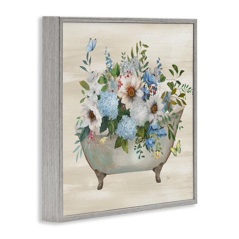 Art floral, giclée sur fond de baignoire par Nan, Estampe numérique Farmhouse, H 17 po x l 17 po