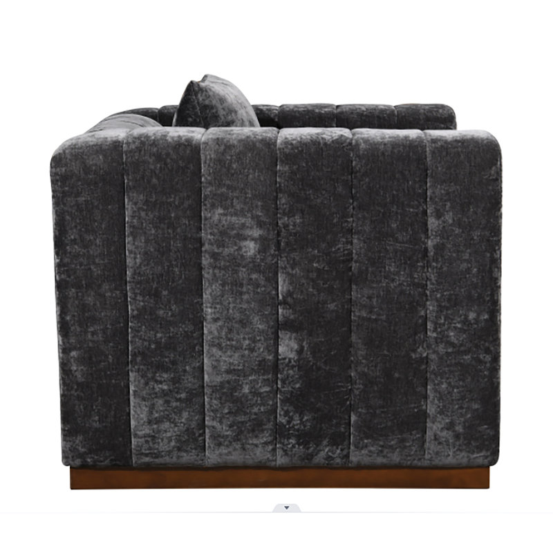 Upholstered Armchair, Prism Black Velvet