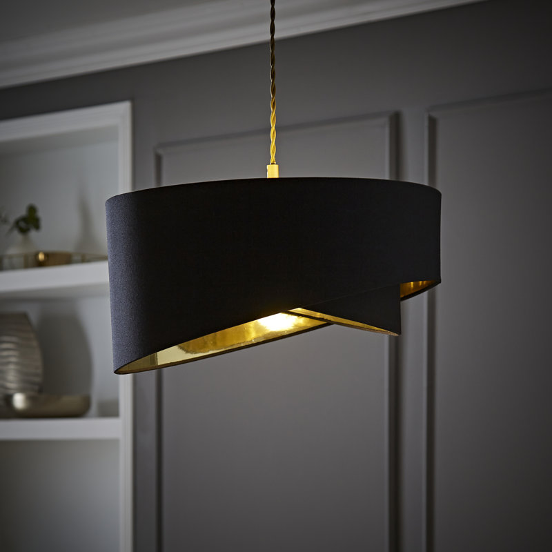 20cm H Fabric Novelty Pendant Shade ( Screw On ), Black