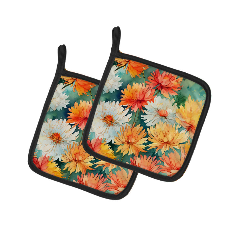 Caroline's Treasures Floral Polyester Potholder Set