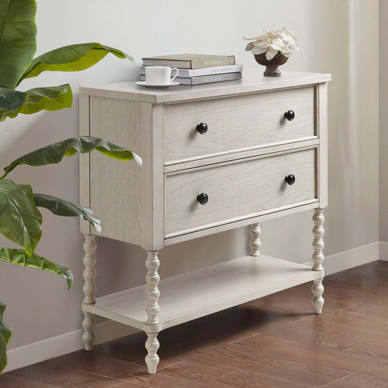 Commode 2 tiroirs Arvell, Chêne
