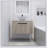 30''Modern Design Float Bathroom Vanity With Ceramic Basin Set,Wall Mounted White Oak Vanity