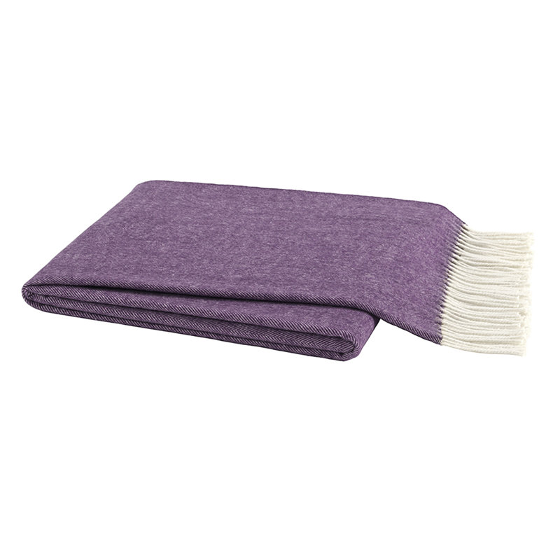 Italian Herringbone Throw Blanket, Plum