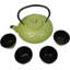 Ensemble de théière en fonte Tetsubin Green Green avec 4 tasses 37 oz