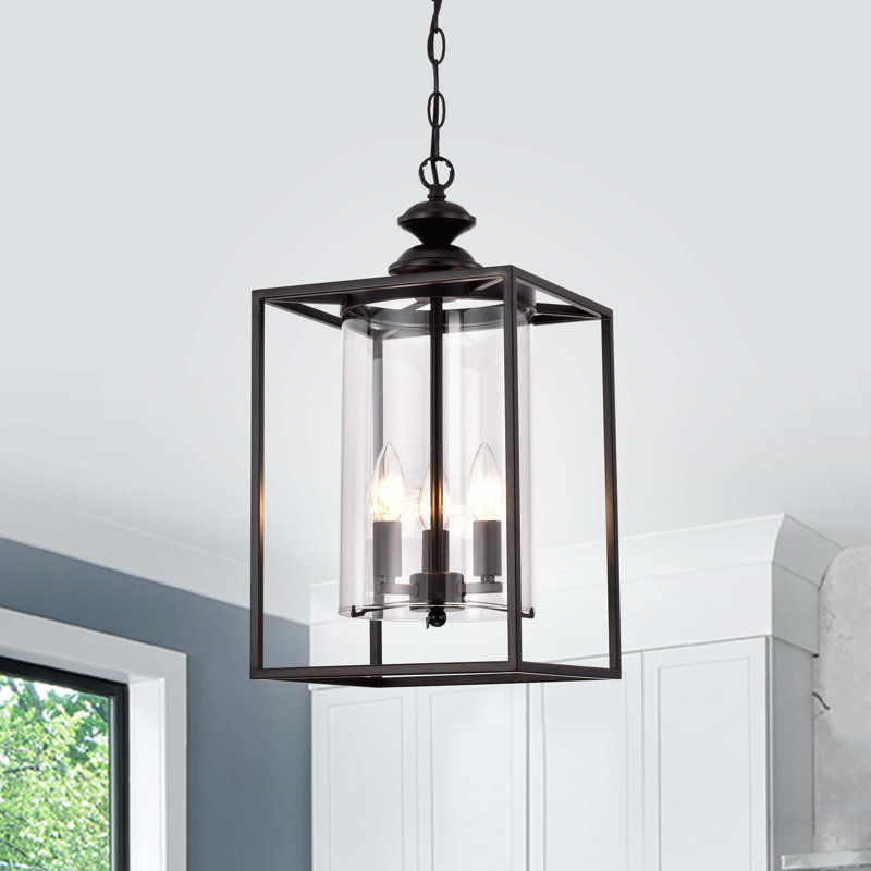 Avenell 3 - Light 10.2" Lantern Square Pendant with Rope Accents