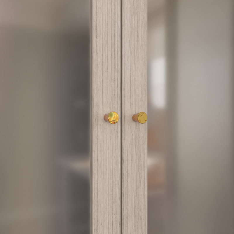 Modern Corner Wardrobe With Glass Doors, Ample Storage, And Gold Hardware - Three-Pack Shipping