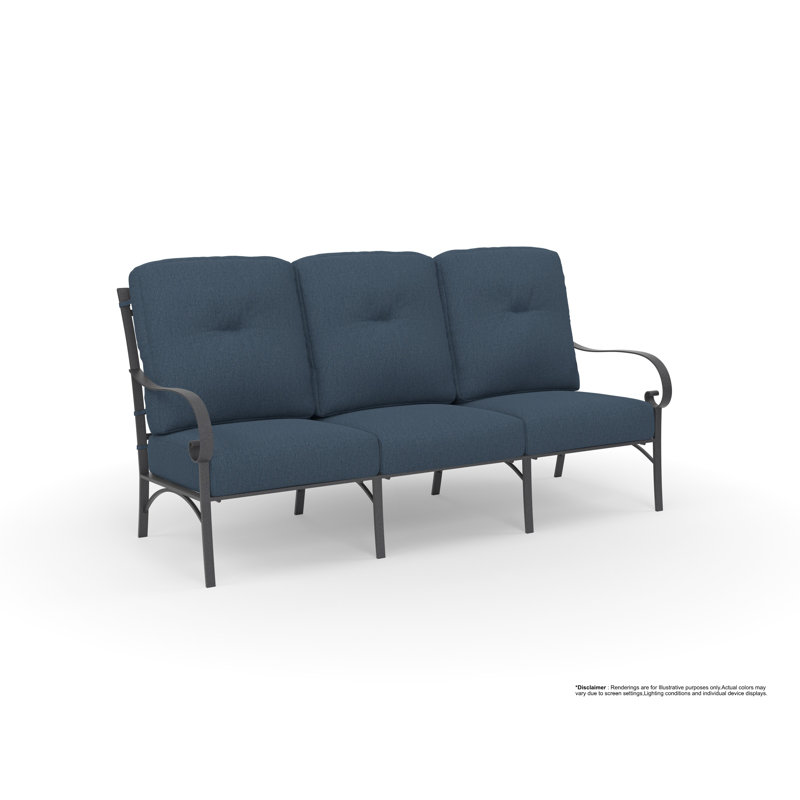 Pasadera Outdoor 3 - Seat Patio Sofa, Pique Midnight, Graphite