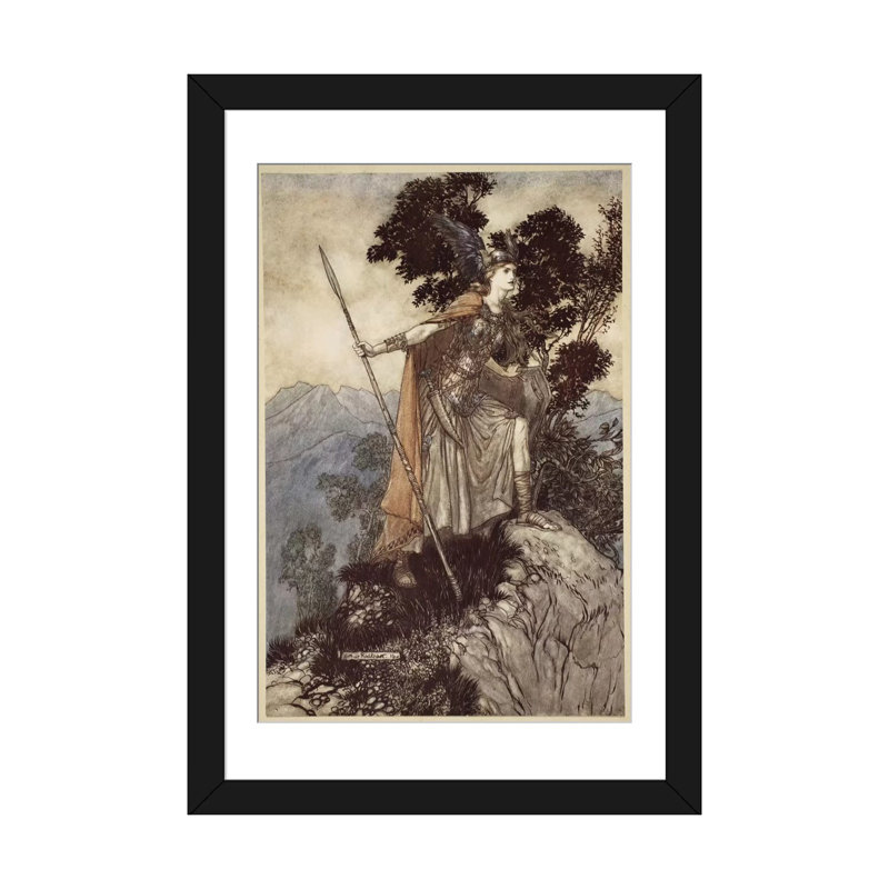 « brunnhilde, 1910 », reproduction d’art sur toile, H 24 po x l 16 po x P 1 po, Papier d'art encadré noir, Blanc