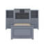 Lit plateforme simple en bois avec armoire et 4 tiroirs-944305297