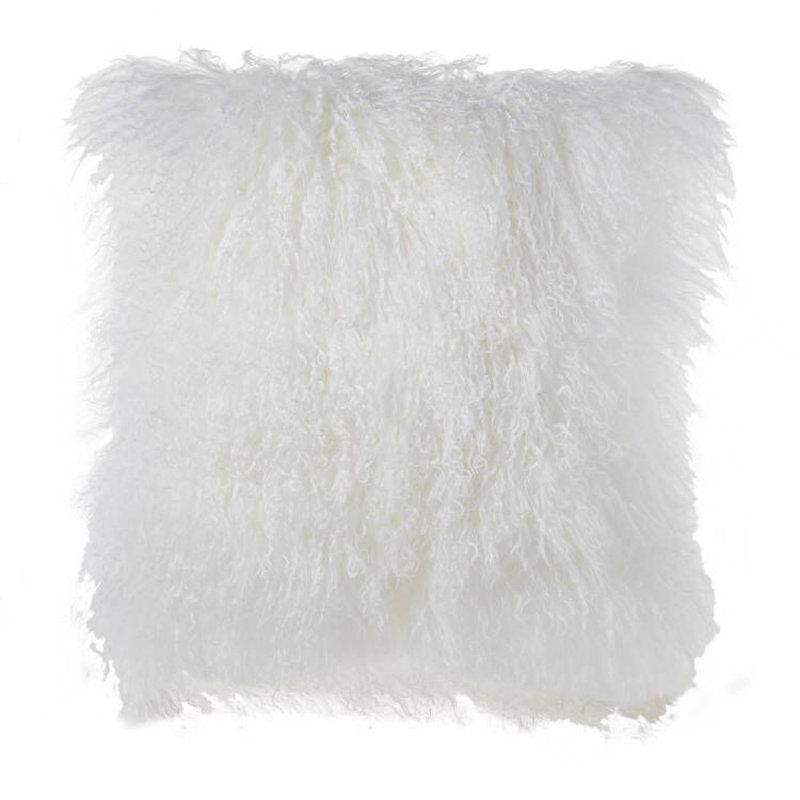Housse et insert de coussin carré Mongolian, Plume / mélange de duvet, Blanc, H 18 po x l 18 po x P 3 po