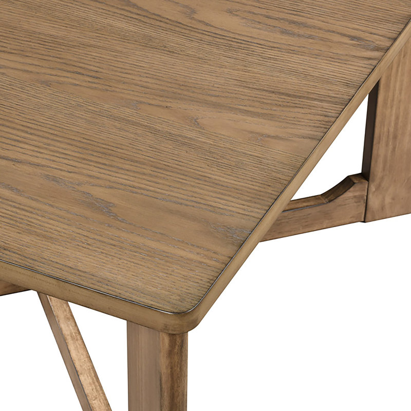 Ensemble de table basse et de table de bout 3 pièces Sewy, plateau carré, base croisée, brun