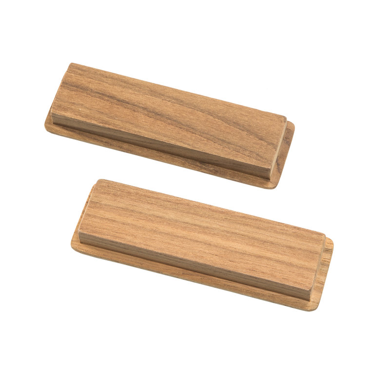 2 Pack Teak Long Rectangular Drawer Pull