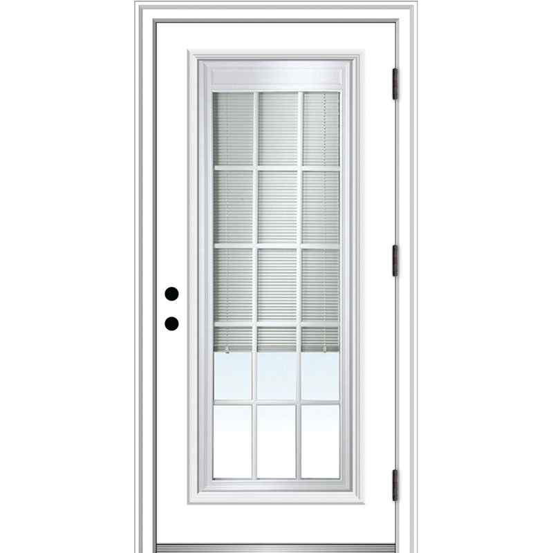 Porte d'entrée avant en fibre de verre Smooth, S'ouvre à gauche vers l'extérieur, H 80 po x l 32 po x P 1,75po, 4,56 po