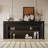 Black Solid Wood TV Cabinet Fireplace-117628758