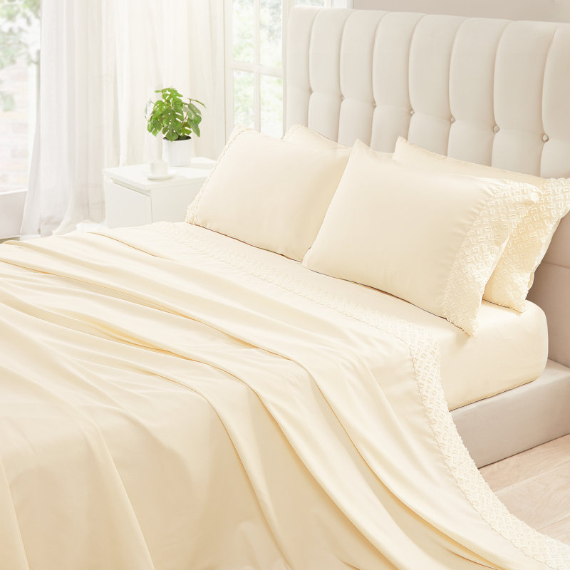 Ensemble de draps pour lit simple 6 pièces, Beige