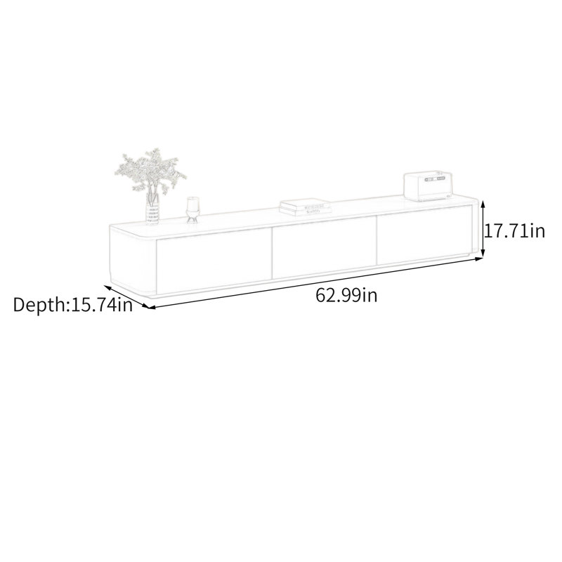 Downes, 17.71"H x 62.99"L x 15.74"W