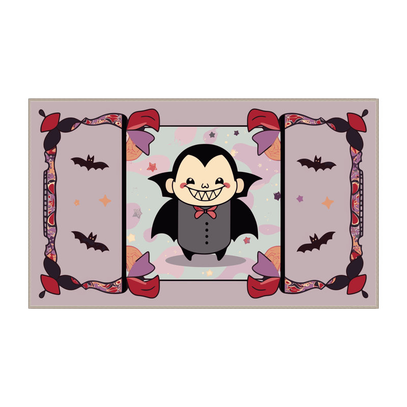 Tapis de vacances d'Halloween The Holiday Aisle®, Rectangulaire 7 pi x 10 pi