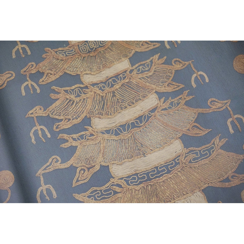 Antique Chinese Scenic Architectural Textile Art