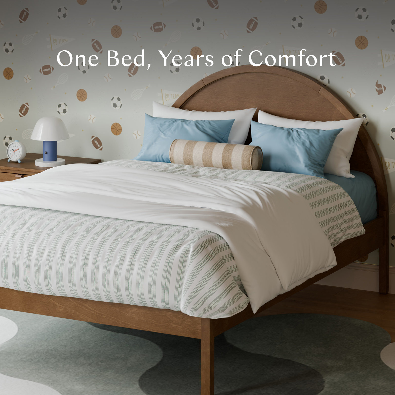 Bondi Platform Bed, Natural Walnut, Full