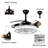 Hamite 43" Crystal Ceiling Fan with LED Lights & Bluetooth Speaker | Retractable Blades, Remote Control, RGB Color Changing Fan Light for Bedroom, Living Room & Office