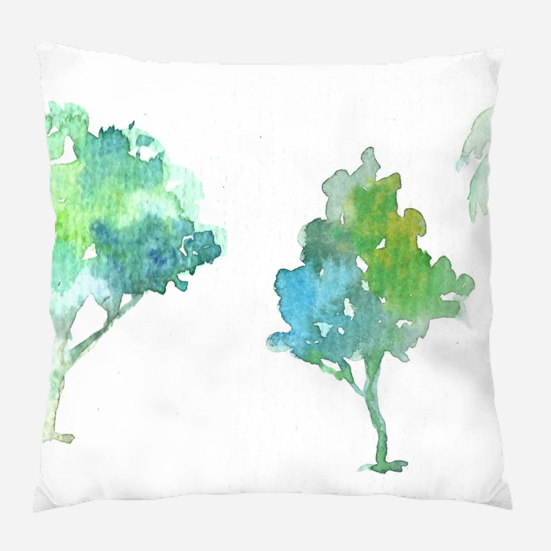 Housse et insert de coussin carré d'extérieur Boren Tree, Microsuède, Intérieur